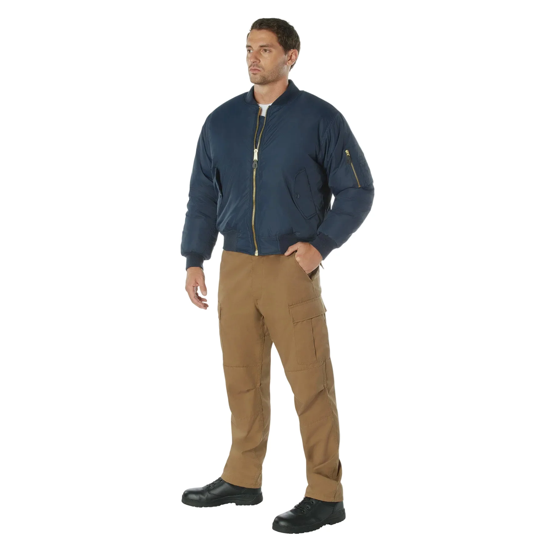 Rothco Enhanced Nylon MA-1 Flight Jacket - 3XL/Navy - Image 3