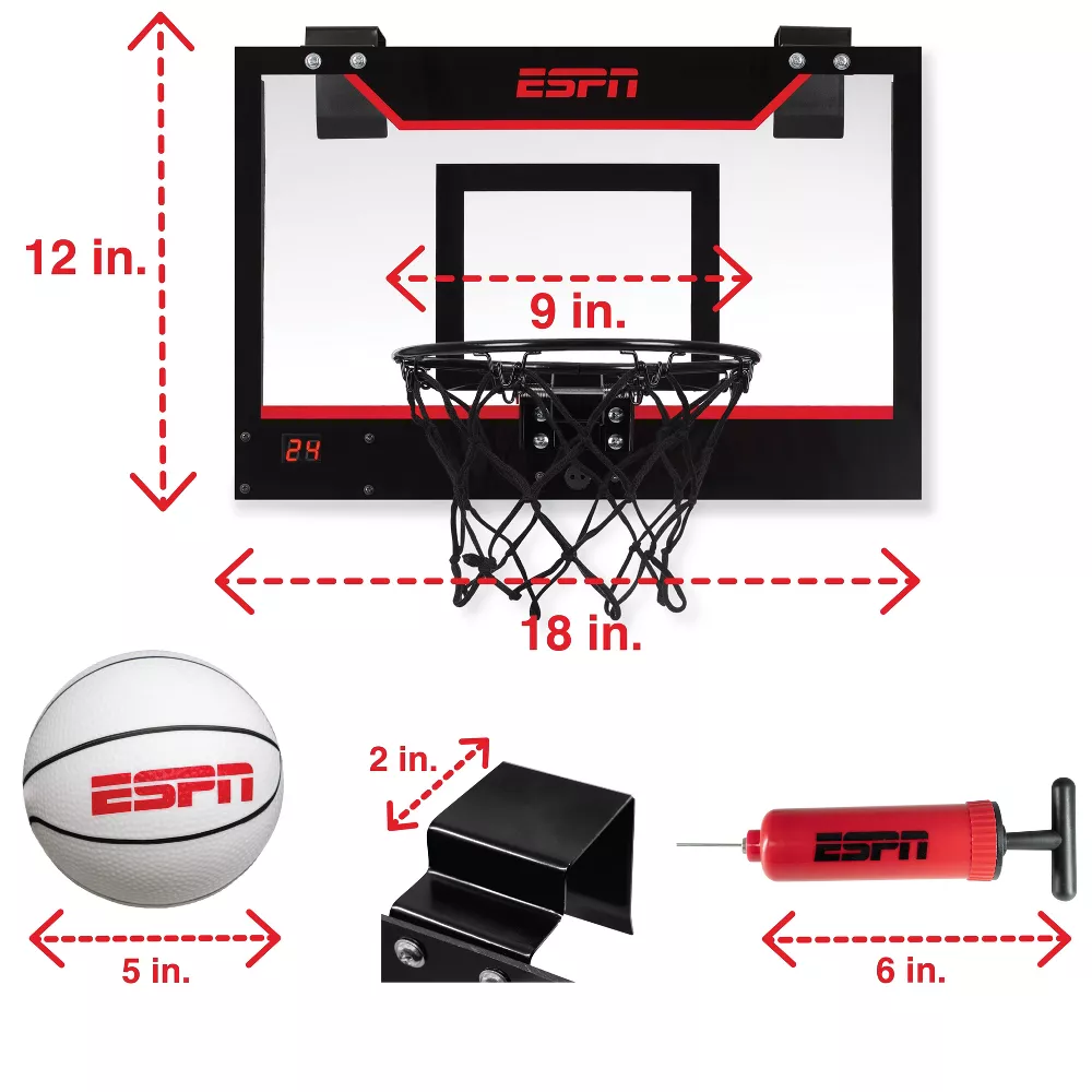 ESPN Over The Door Mini Basketball Hoop - Image 4