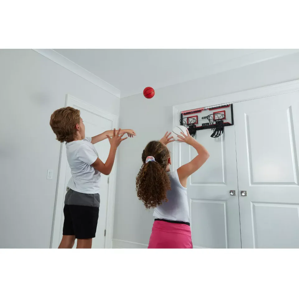 ESPN Dual Over The Door Basketball Hoop with 4 Mini Basketballs and Pump - Image 4