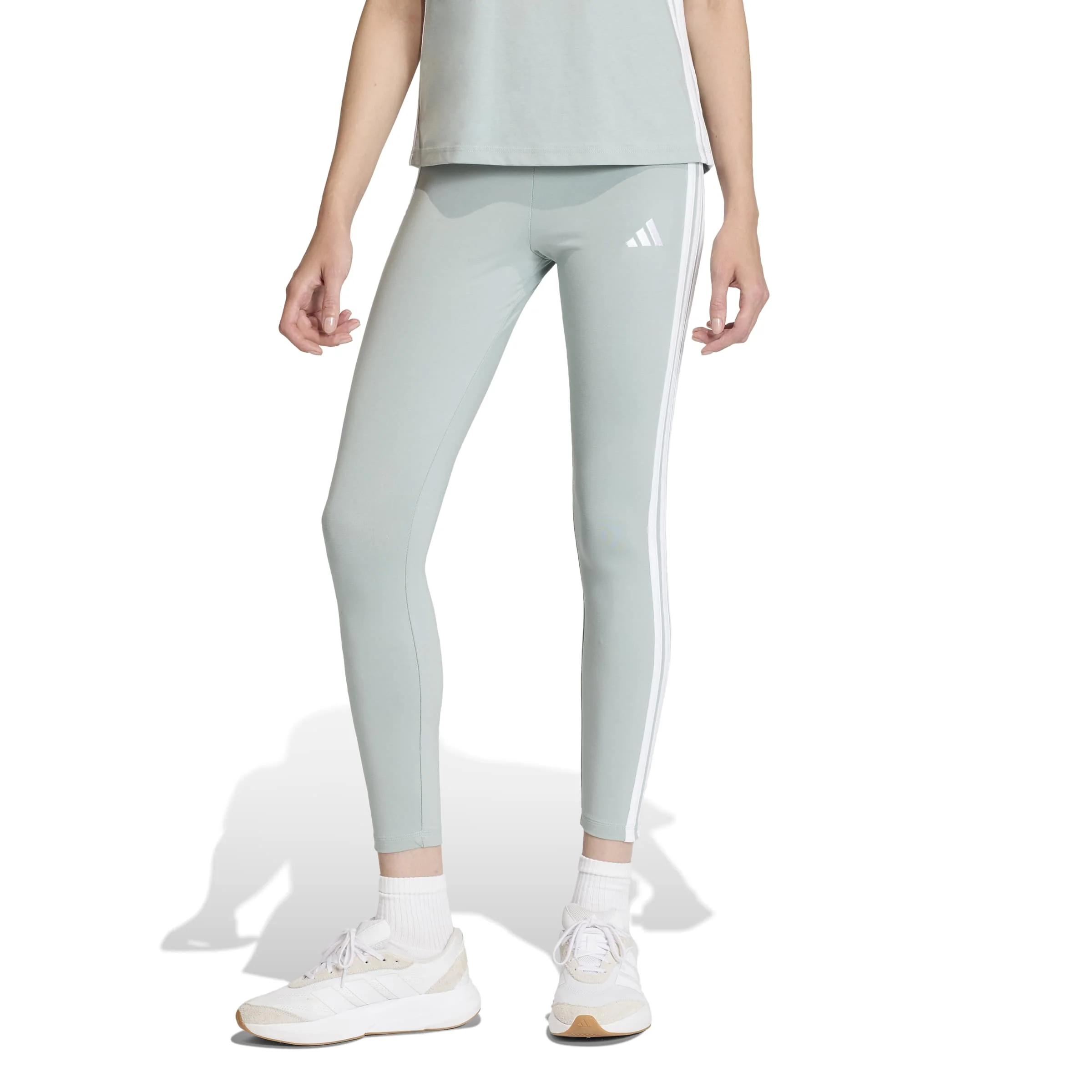 adidas Womens Essentials 3 Stripes Cotton Leggings - Image 2