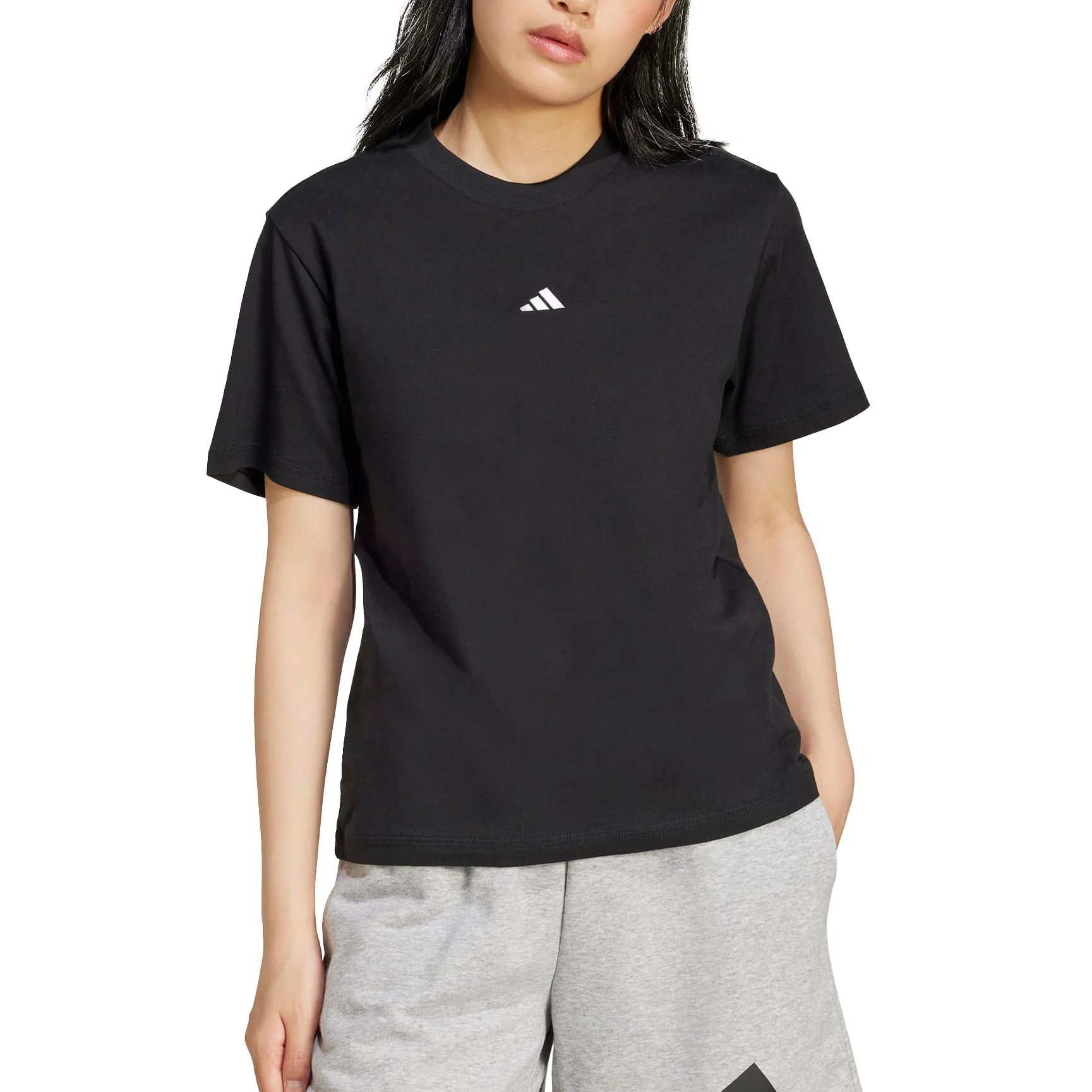 adidas Womens Essentials Small Logo Cotton Short Sleeve T-Shirt - Image 2
