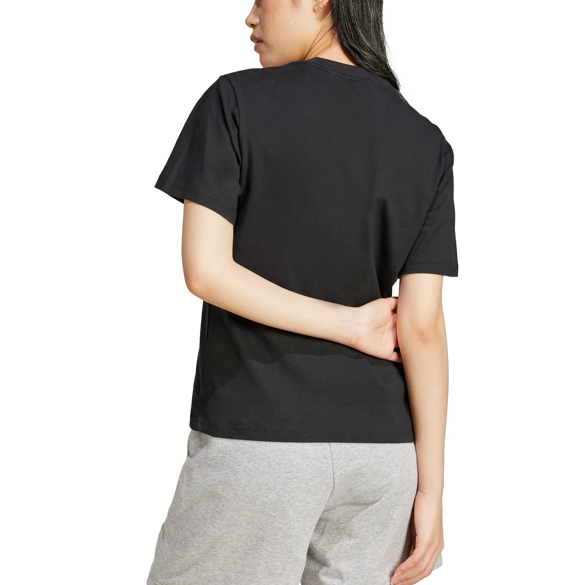 adidas Womens Essentials Small Logo Cotton Short Sleeve T-Shirt - Image 3