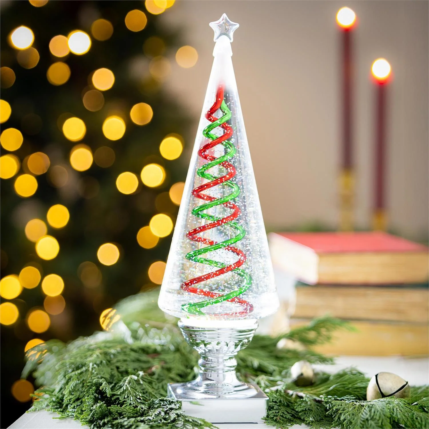 Evergreen Christmas Tree Spiral LED Water Lantern - Image 3