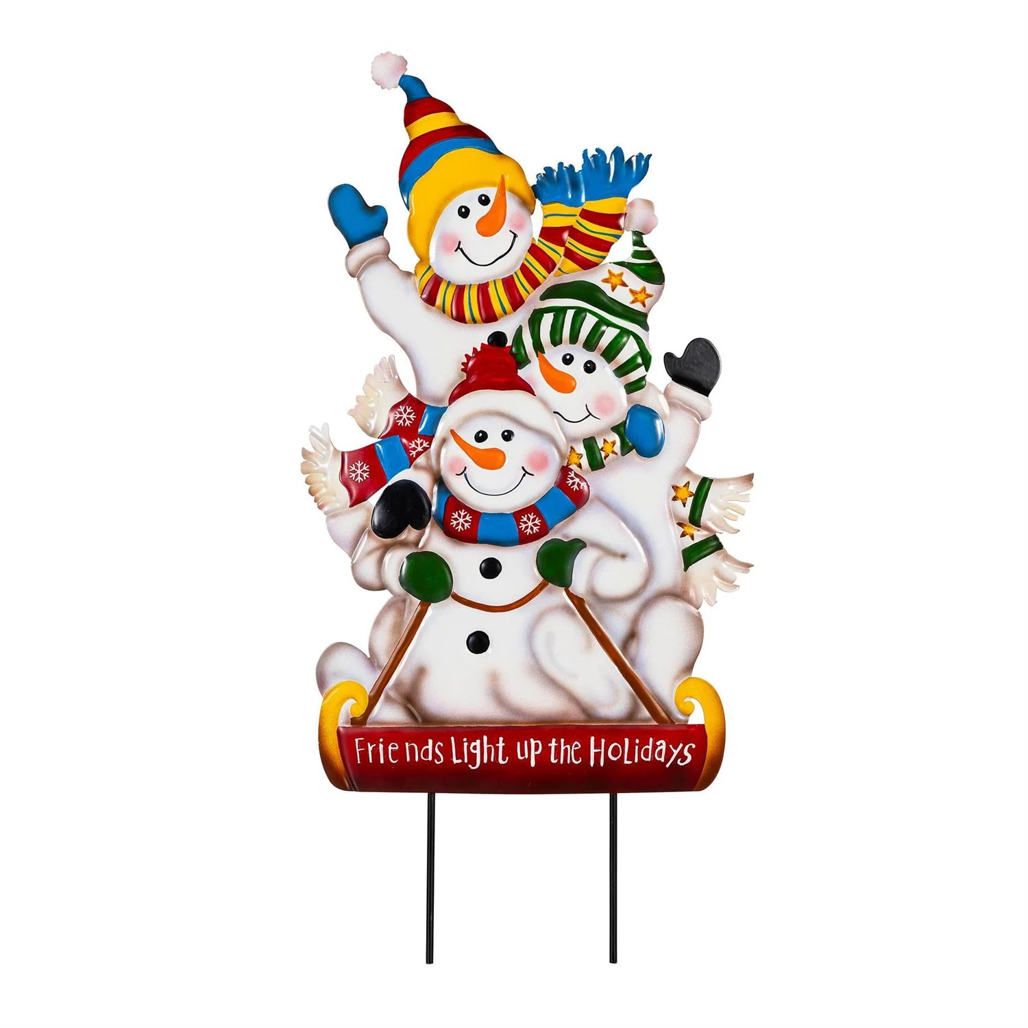 Evergreen Christmas Vacation Festive Friends Metal Garden Stake - Image 4