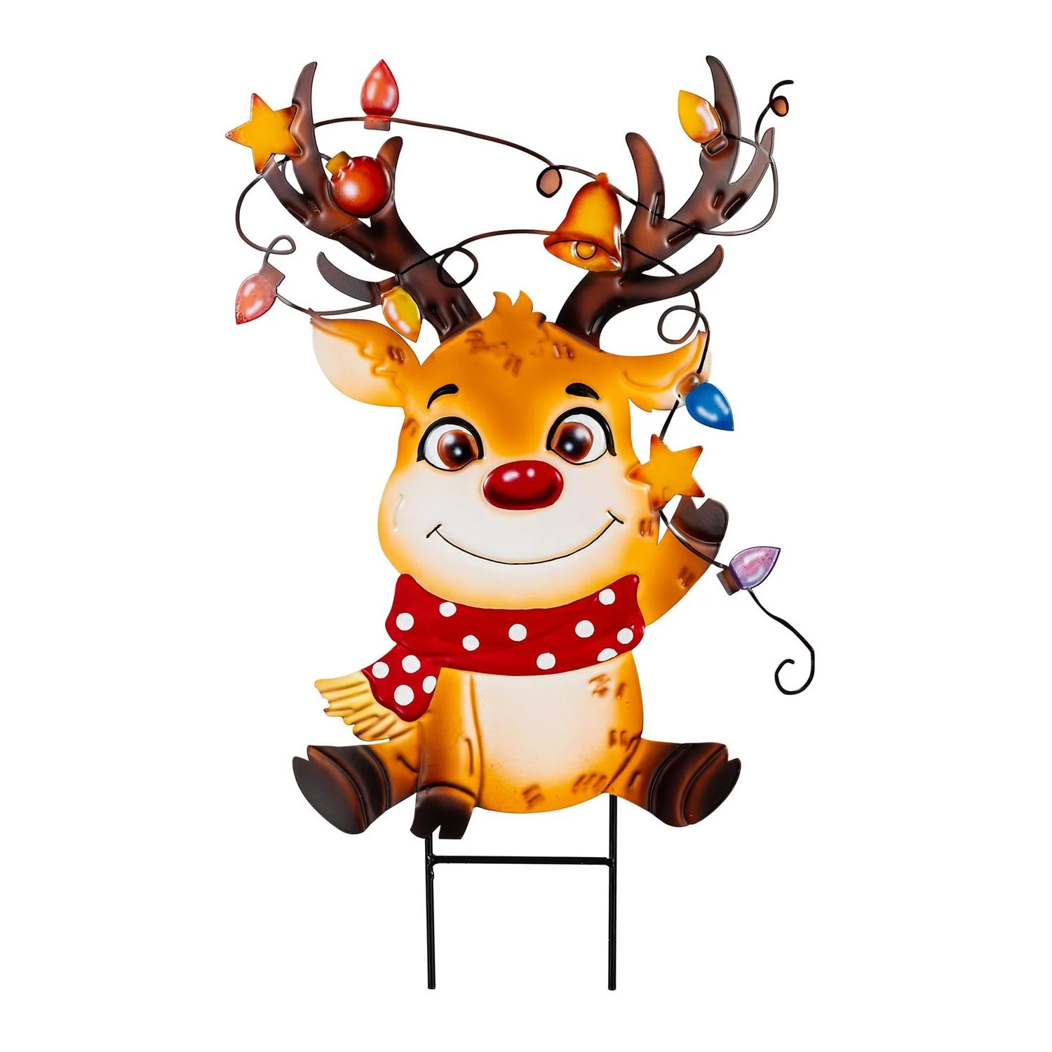 Evergreen Christmas Vacation Festive Friends Metal Garden Stake - Image 6