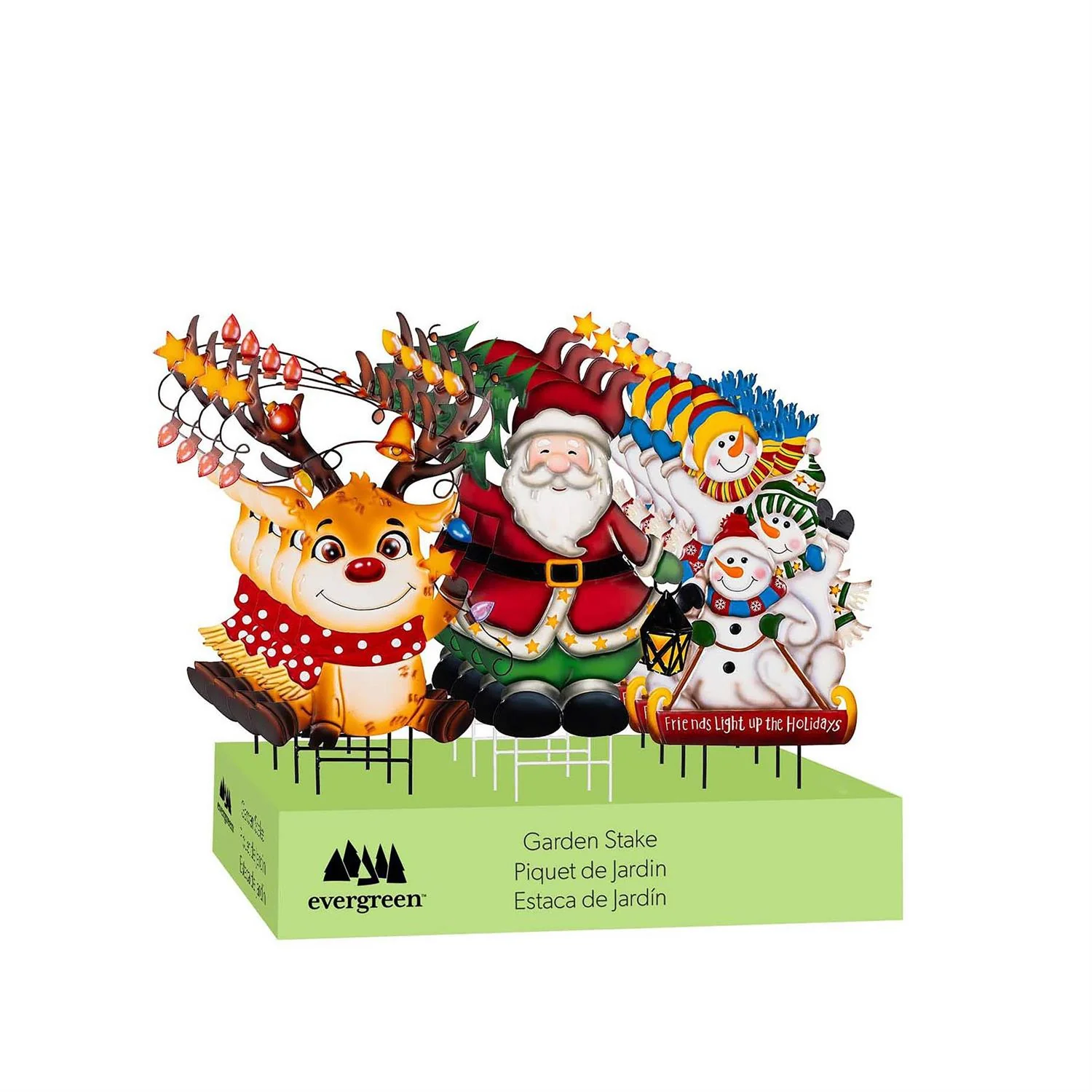 Evergreen Christmas Vacation Festive Friends Metal Garden Stake - Image 8