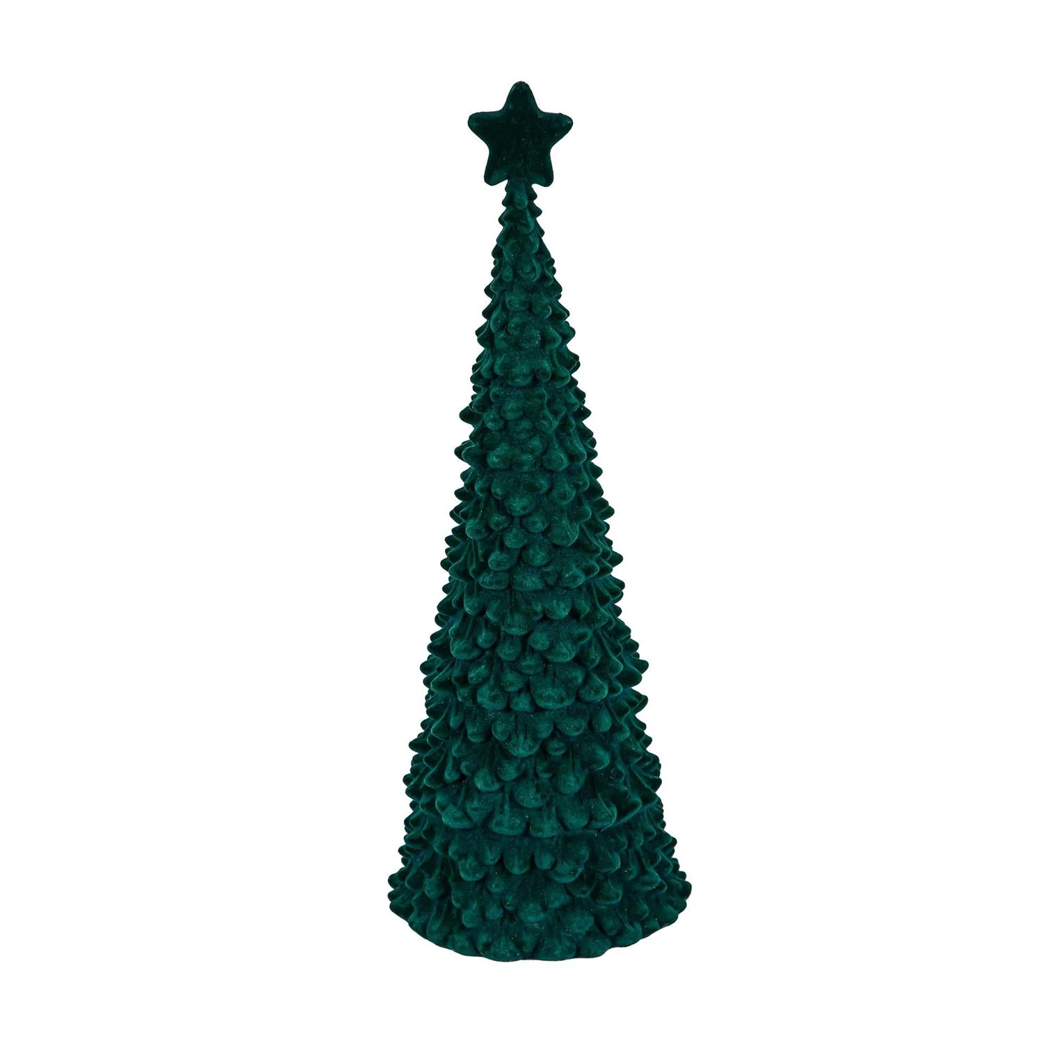 Evergreen Joyful Traditions Flocked Tree with Star LED Table Decor - Set of 2 - Image 2
