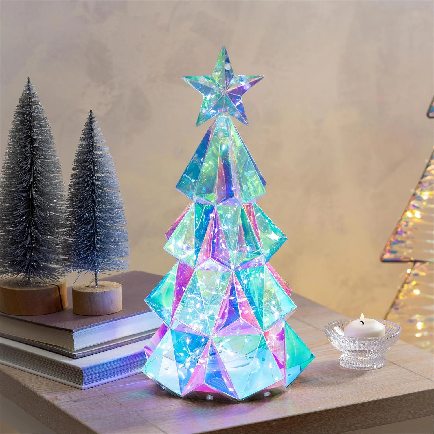 Evergreen Season To Sparkle LED Plastic Iridescent Tree - Image 3