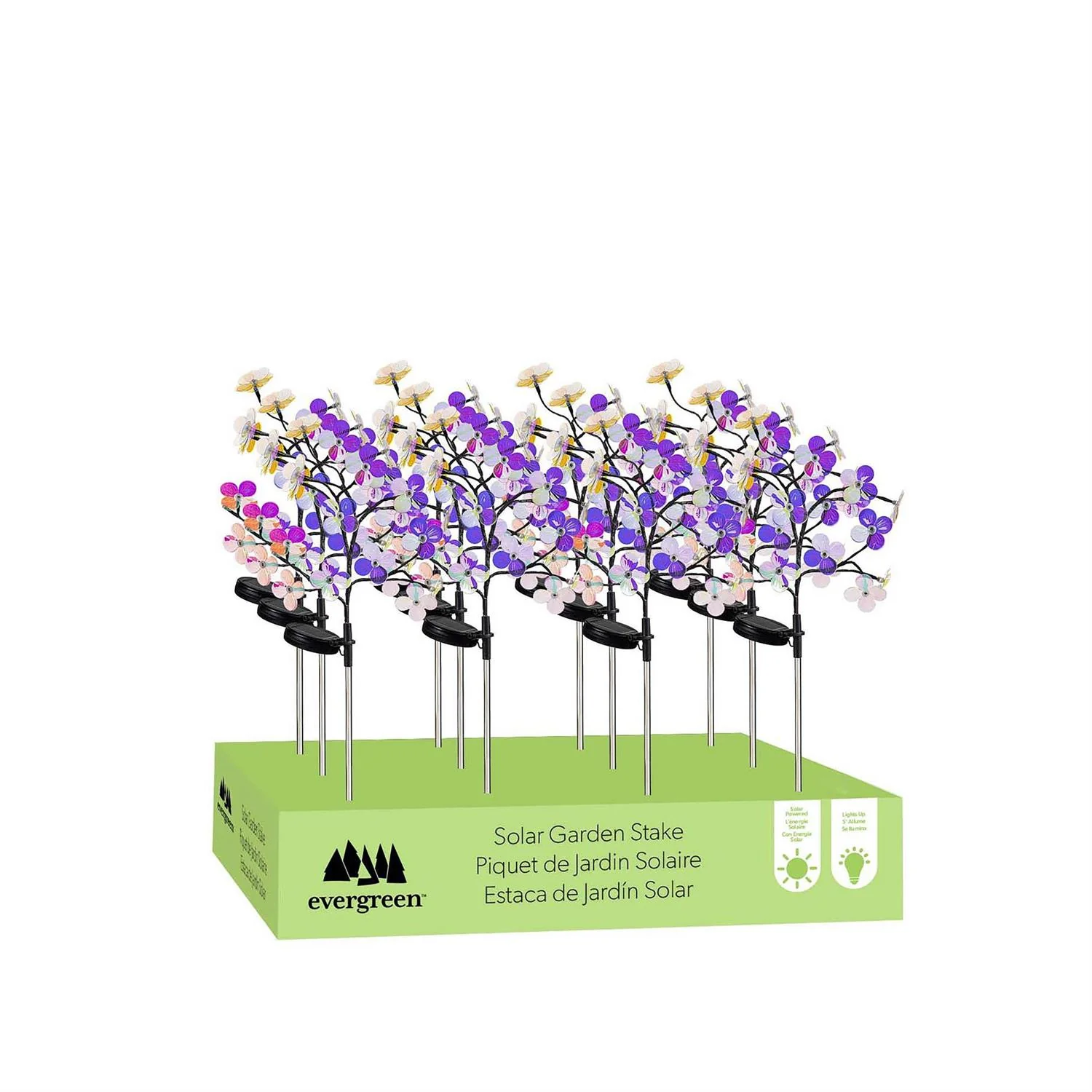 Evergreen Season To Sparkle Iridescent Flower Solar Garden Stake - Image 3