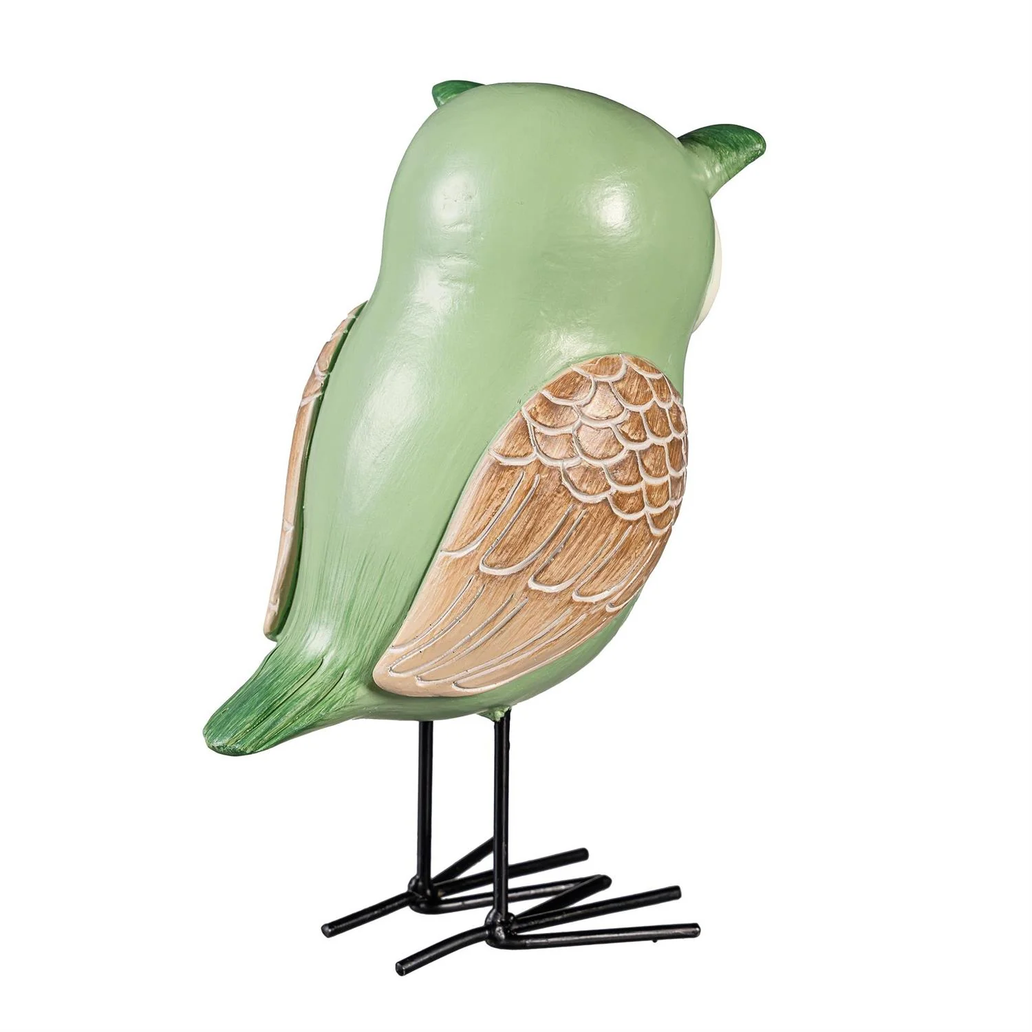 Evergreen Shades of Green Owl Resin Garden Statue - Image 5