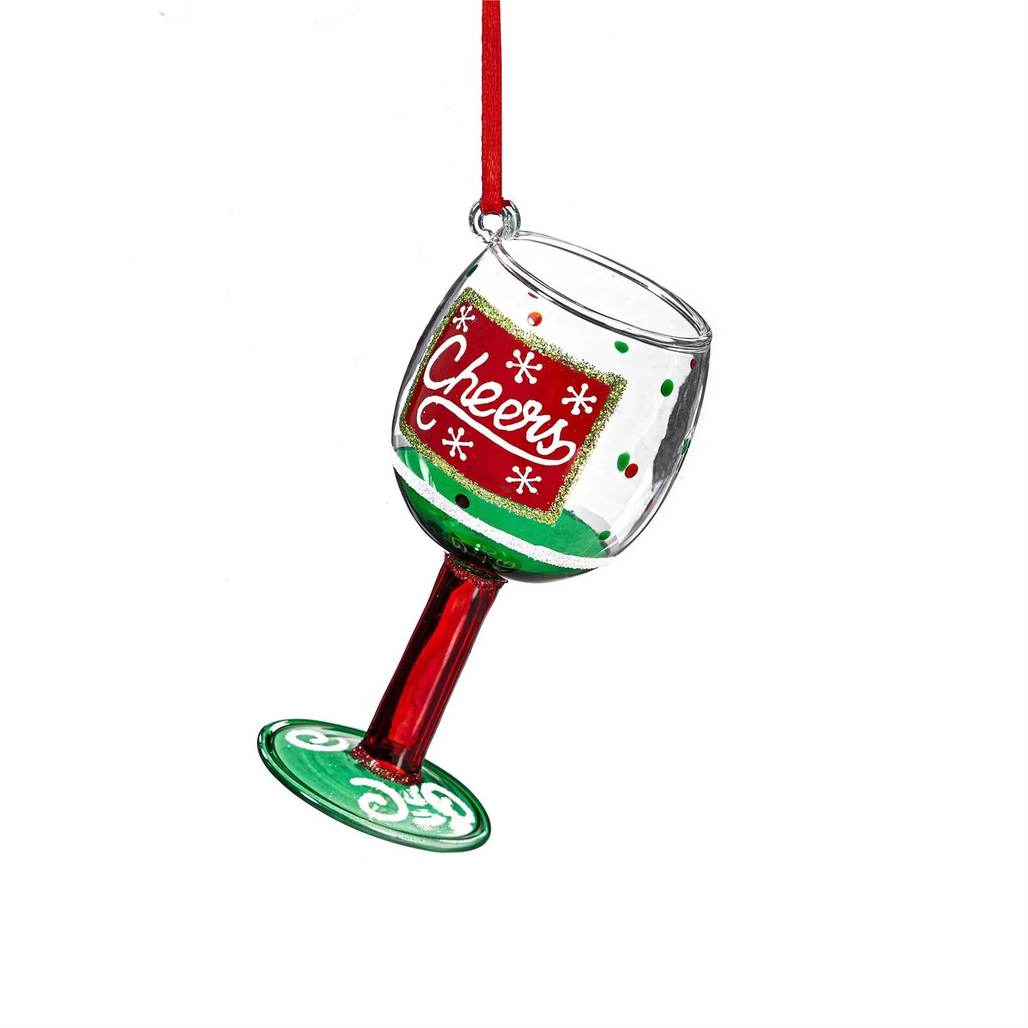Evergreen Christmas Vacation Wine Glass Ornament - Image 2