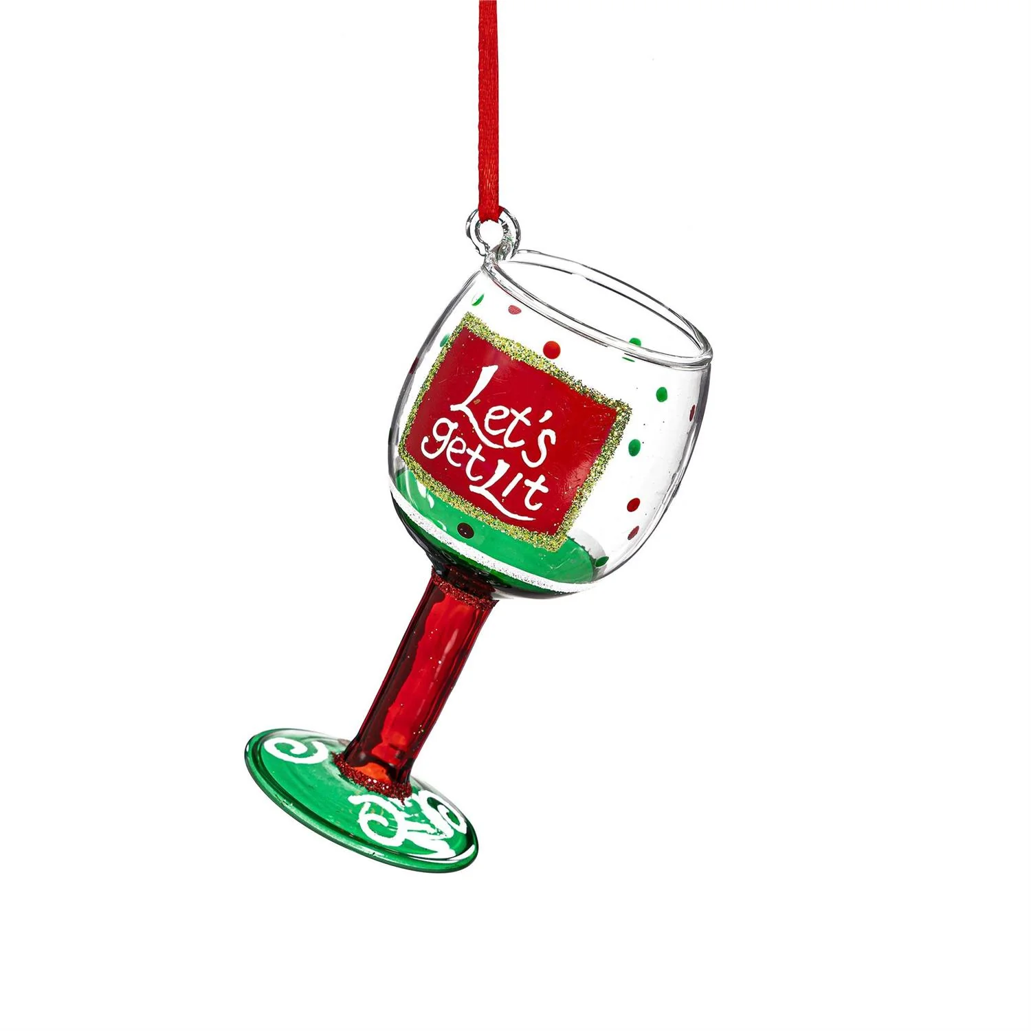 Evergreen Christmas Vacation Wine Glass Ornament - Image 3