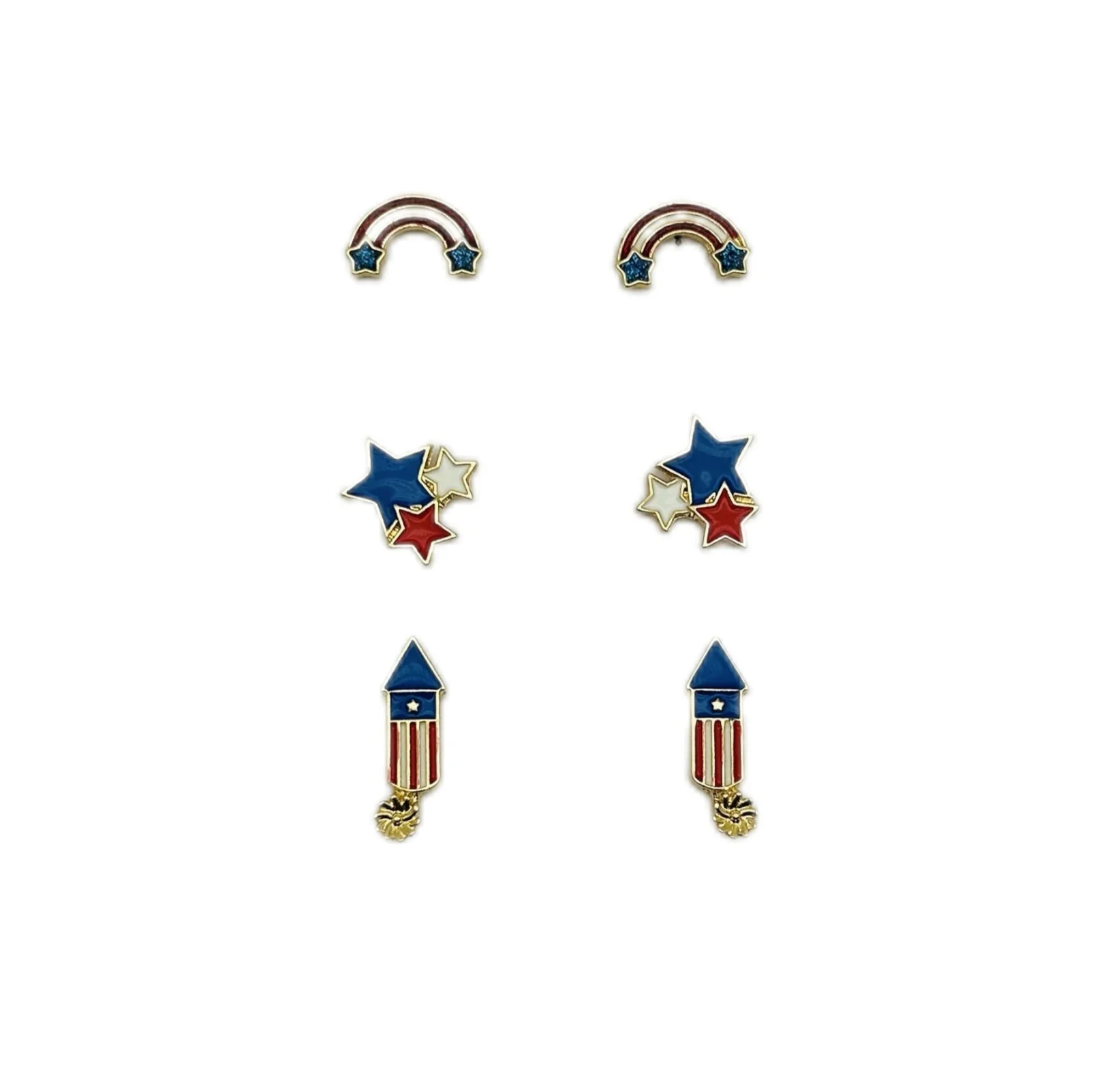 Just Joyful Rainbow, Stars, and Fireworks Earrings - 3 pk.