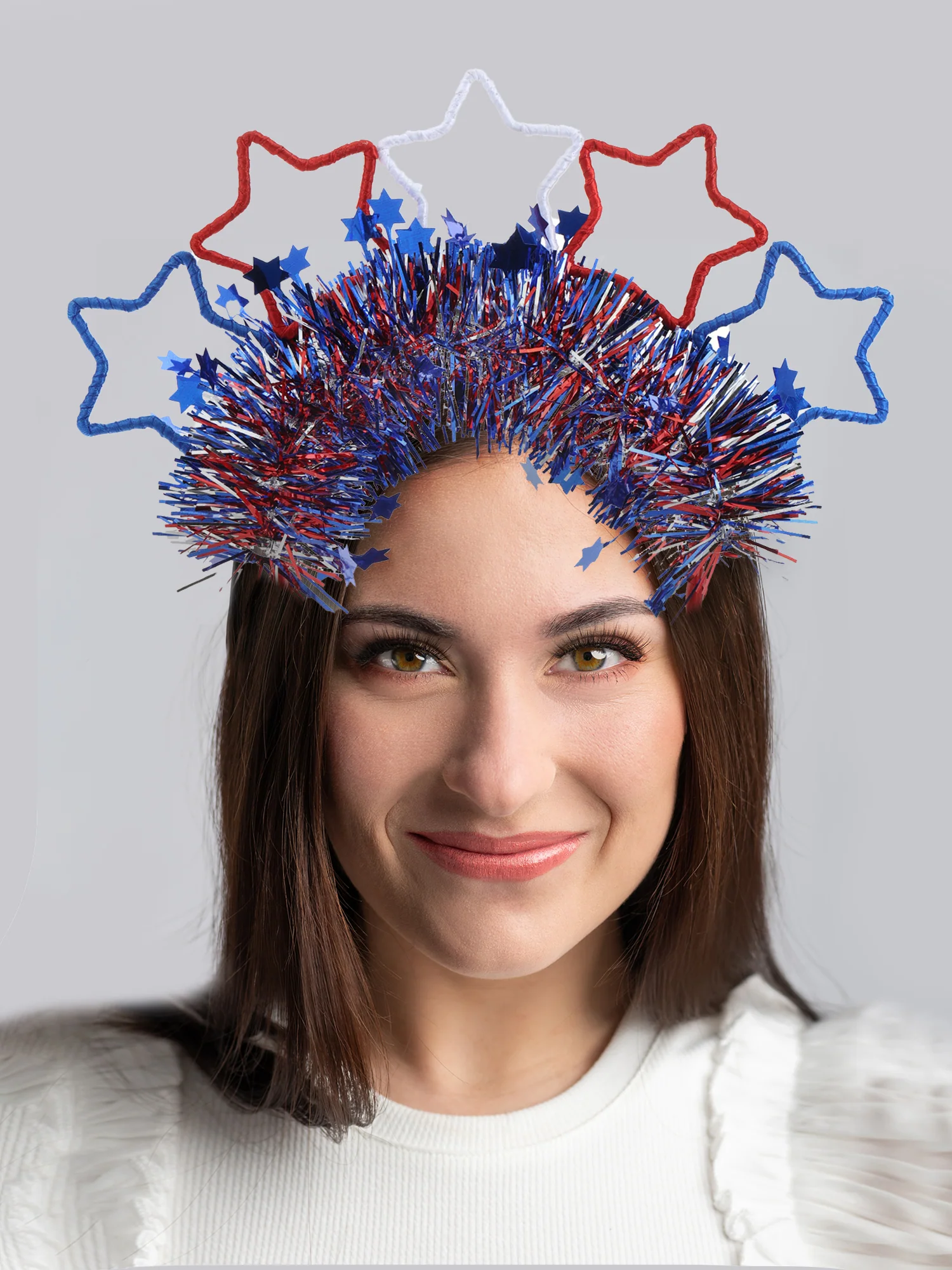 Just Joyful Stars Red, White, and Blue Headband - Image 2