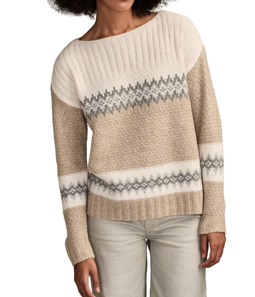 Lucky Brand Womens Fair Isle Boatneck Sweater - Image 2