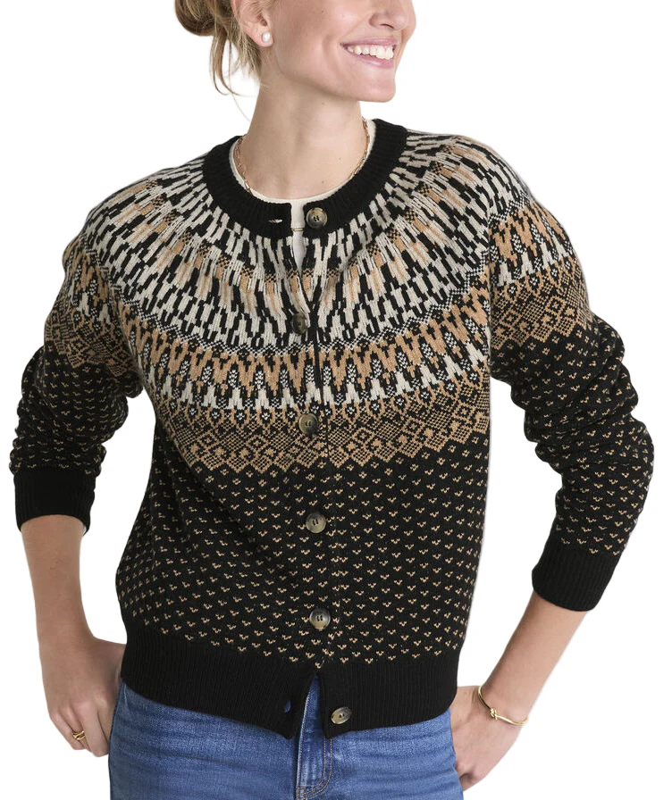 Vineyard Vines Womens Wool Blend Fair Isle Cardigan - Image 2