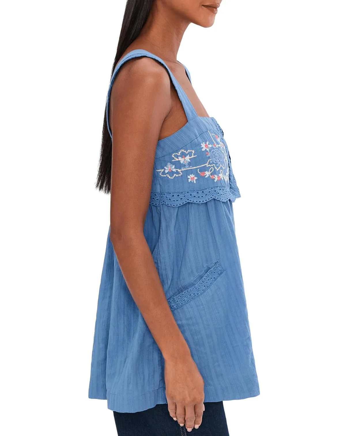 Free People Womens Farrah Chiffon Tunic Top - Image 3