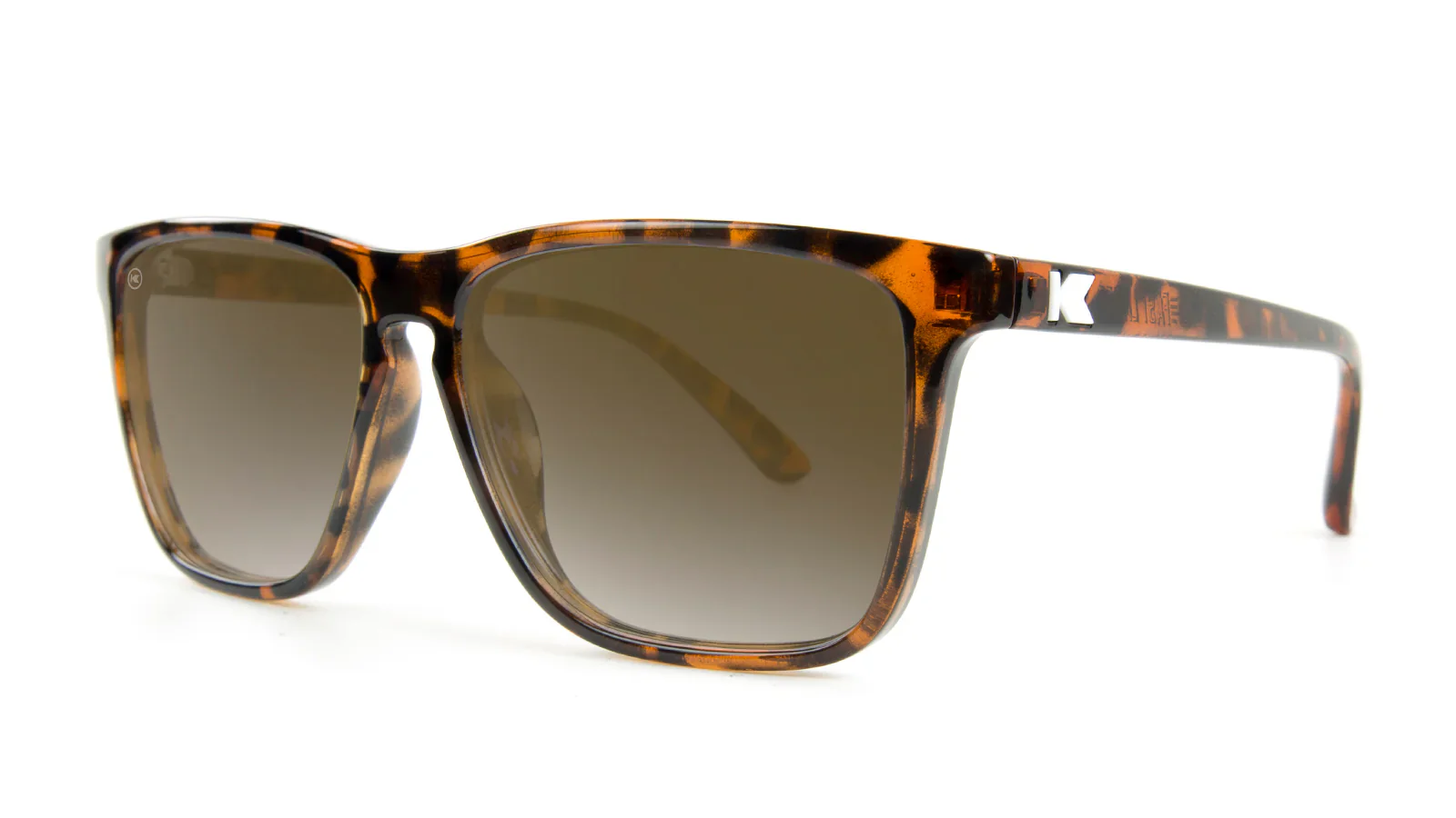 Knockaround Fast Lanes Glossy Tortoise Shell Frame - Amber Lens - Polarized Sunglasses - Image 3
