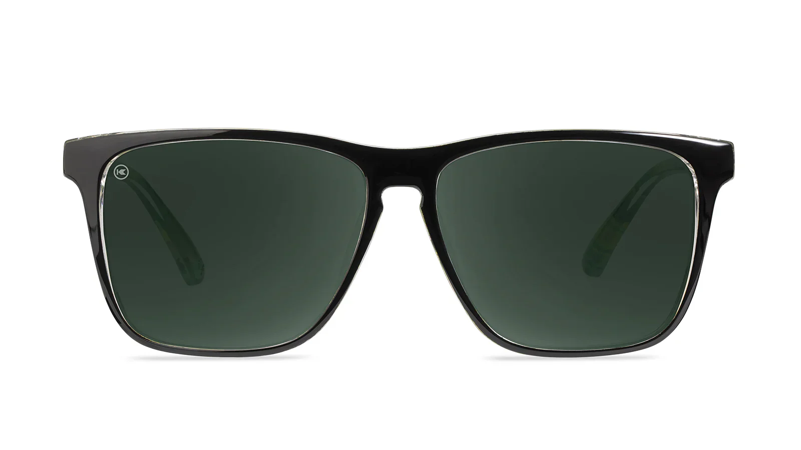 Knockaround Covert Ops Fast Lanes Glossy Black with Camo Print Frame - Green Lens - Polarized Sunglasses - Image 2