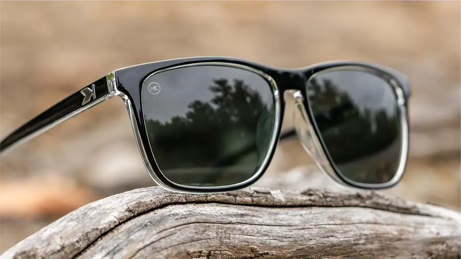 Knockaround Covert Ops Fast Lanes Glossy Black with Camo Print Frame - Green Lens - Polarized Sunglasses - Image 5