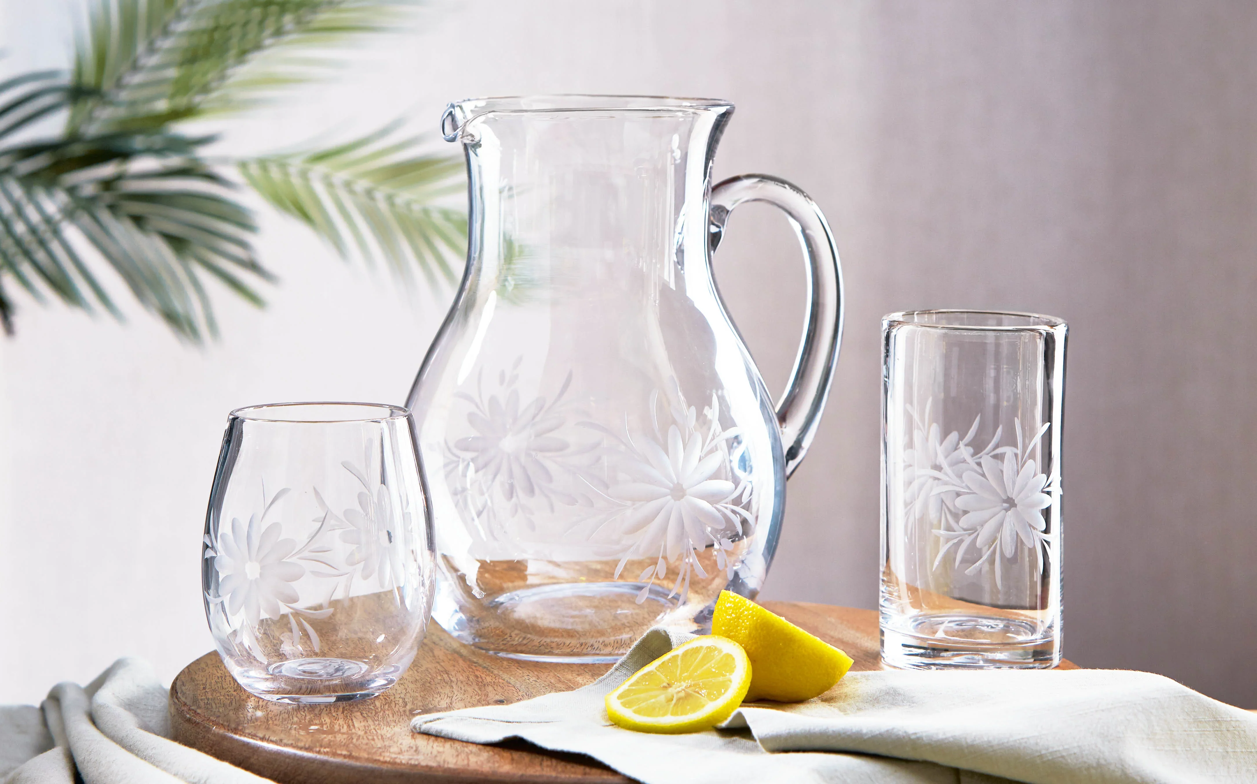 tag Fleur Etched Glass Pitcher - Image 2