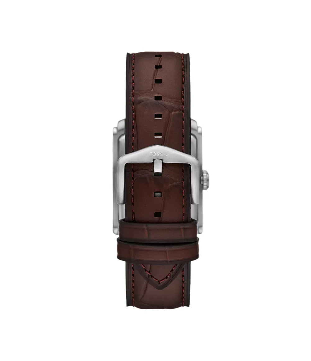 Fossil Mens Carraway Three-Hand Brown Croco Leather Watch - Image 2