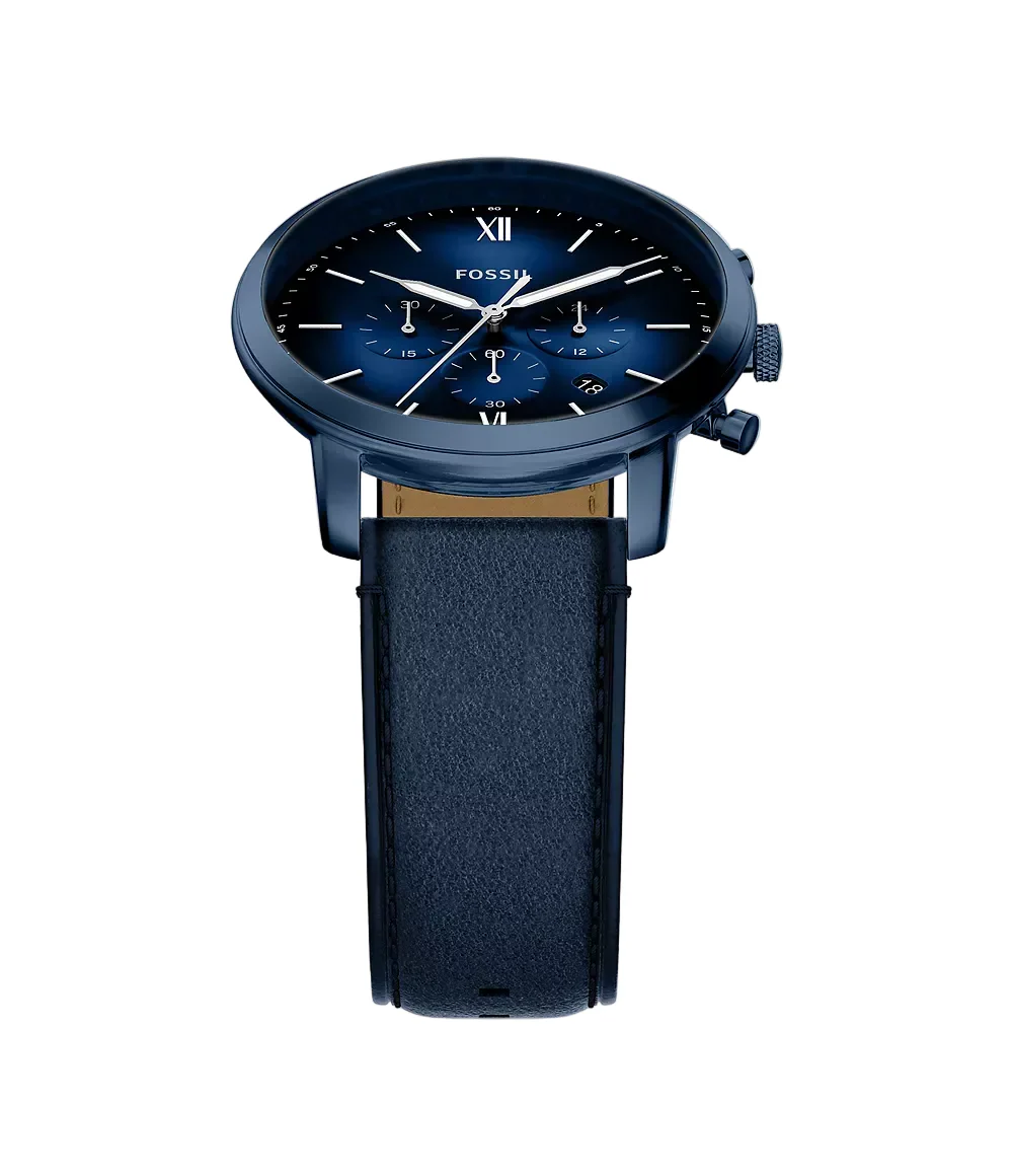 Fossil Neutra Chronograph Navy Leather Watch - Image 3