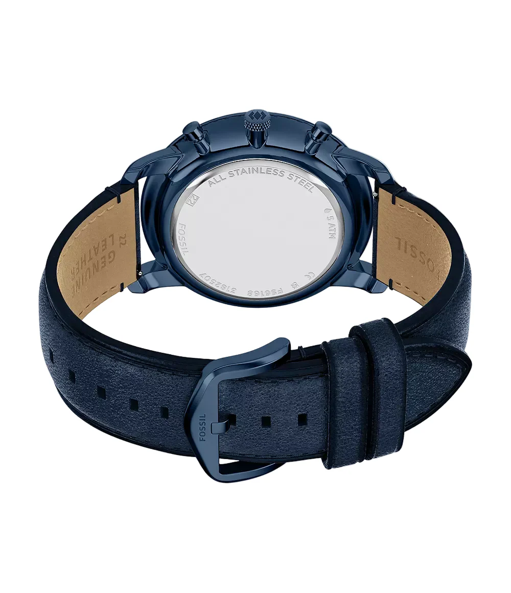 Fossil Neutra Chronograph Navy Leather Watch - Image 5