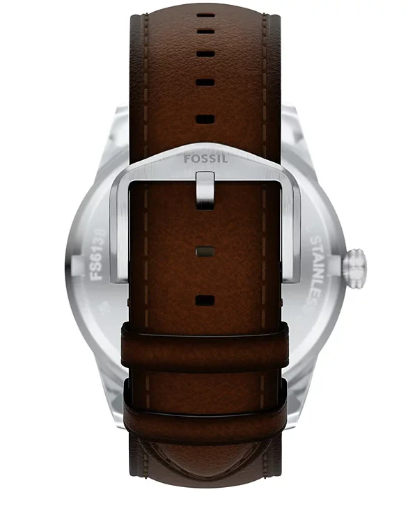 Fossil Mens Pearson Brown Leather Strap Watch - Image 3