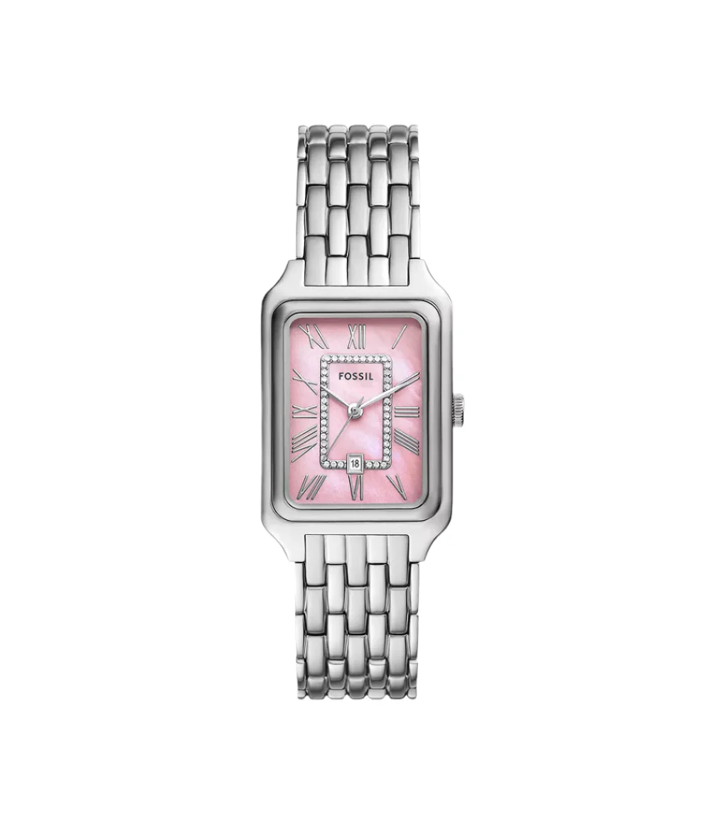 Fossil Womens Raquel Three-Hand Date Stainless Steel Watch