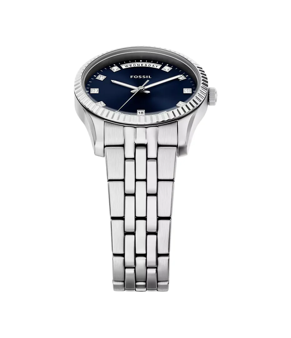 Fossil Womens Scarlette Three-Hand Day-Date Stainless Steel Watch - Image 4