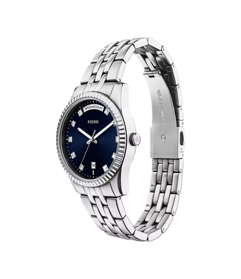 Fossil Womens Scarlette Three-Hand Day-Date Stainless Steel Watch - Image 7