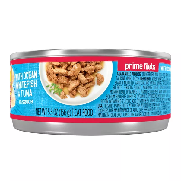 Purina Friskies Prime Filets With Ocean Whitefish & Tuna in Sauce Wet Cat Food - 5.5oz. - Image 2