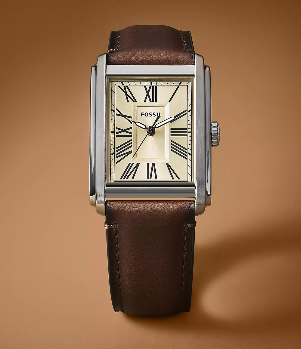 Fossil Carraway Three-Hand Brown Leather Watch - Image 4