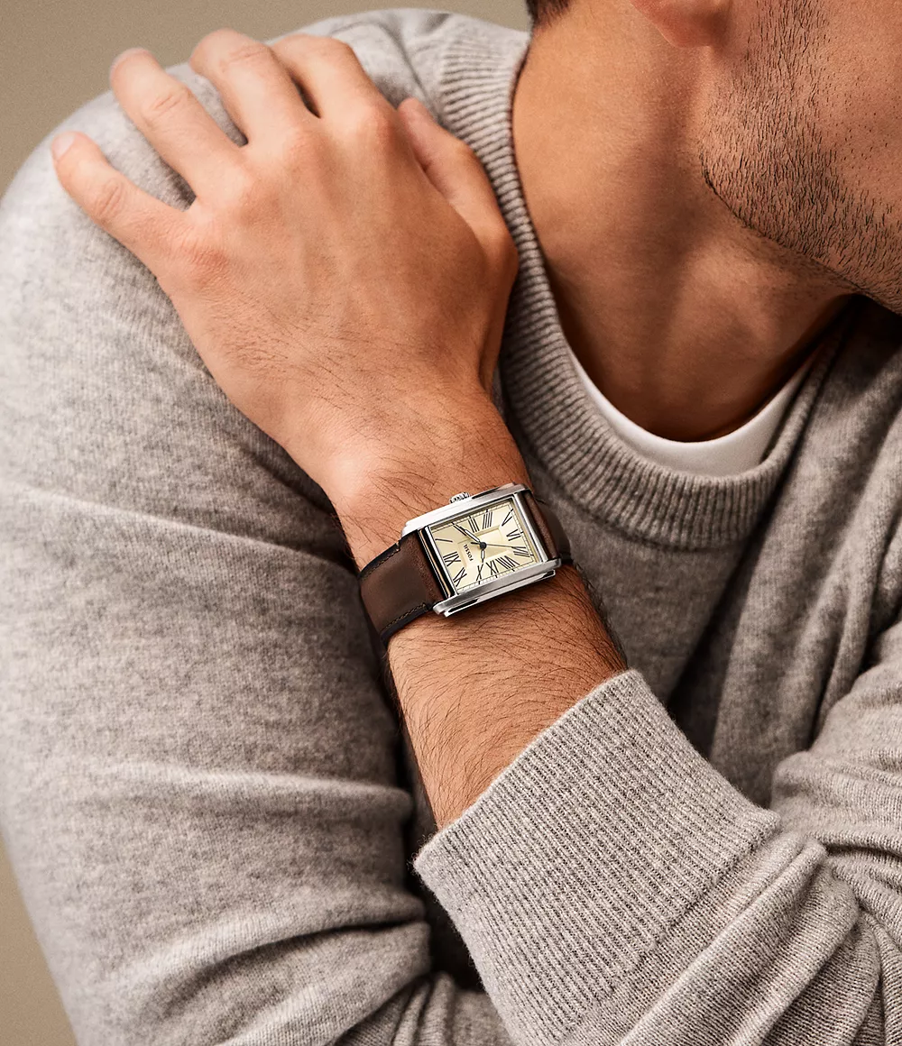 Fossil Carraway Three-Hand Brown Leather Watch - Image 5