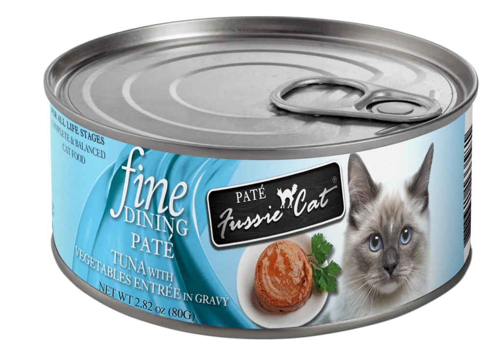 Fussie Cat Fine Dining Pate Tuna with Vegetables Entree in Gravy Recipe Wet Cat Food - 2.82 oz.