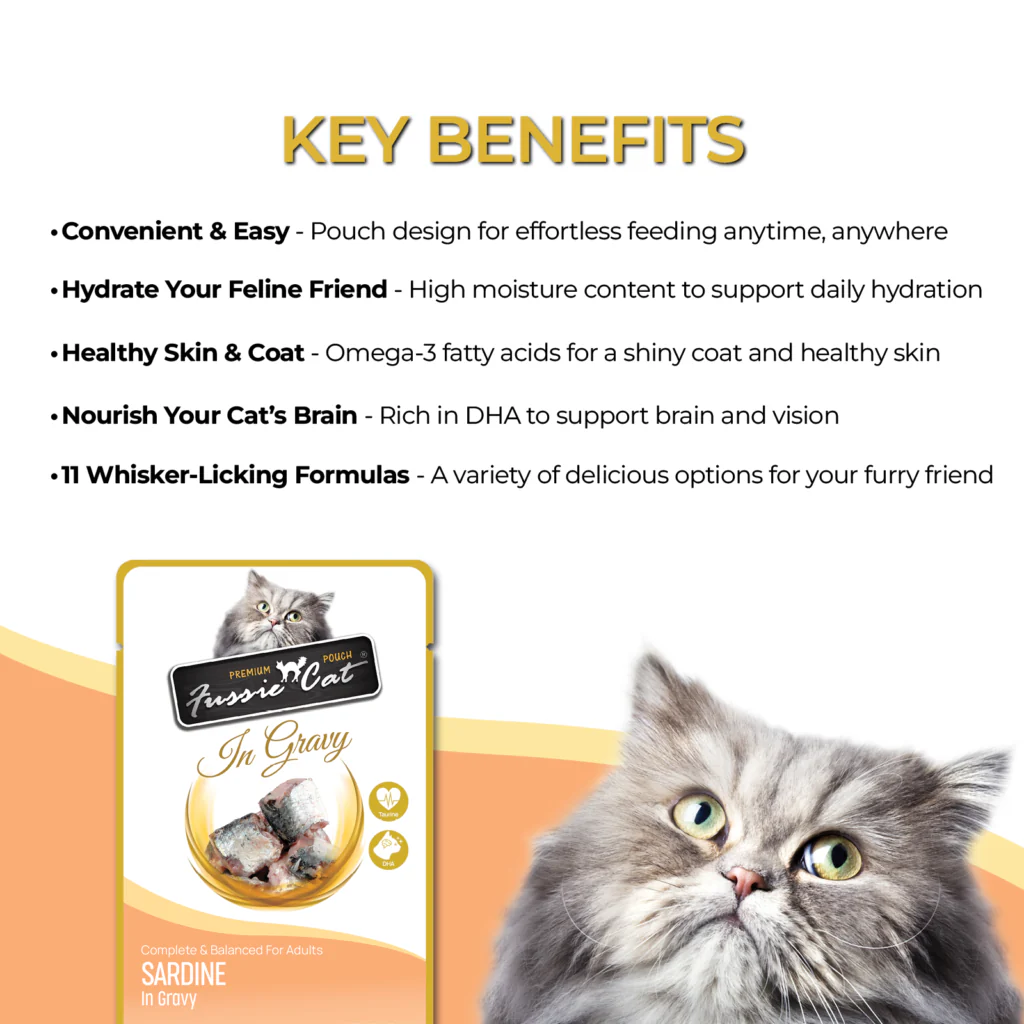 Fussie Cat Sardine in Gravy Pouch Recipe Wet Cat Food - 2.47 oz. - Image 2