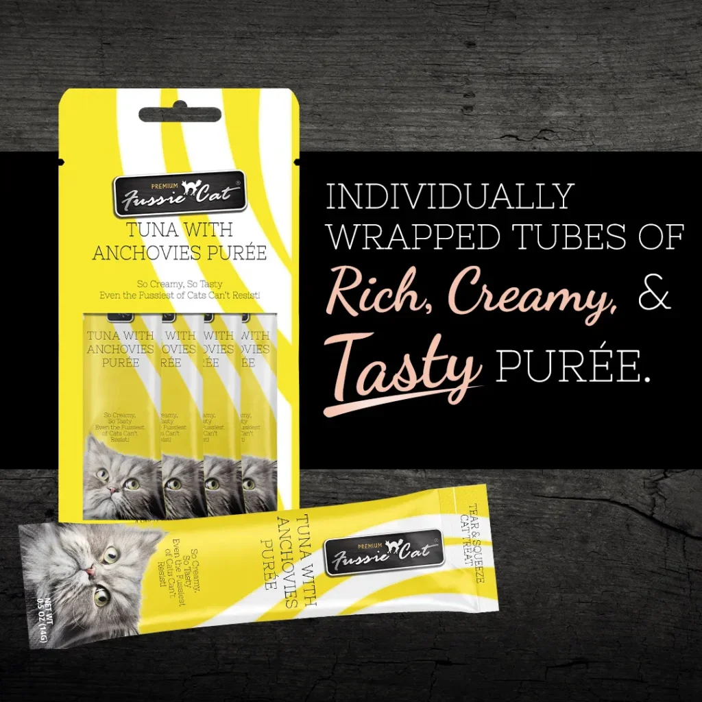 Fussie Cat Tuna with Anchovies Purée Cat Treat - 0.5 oz. - Image 2