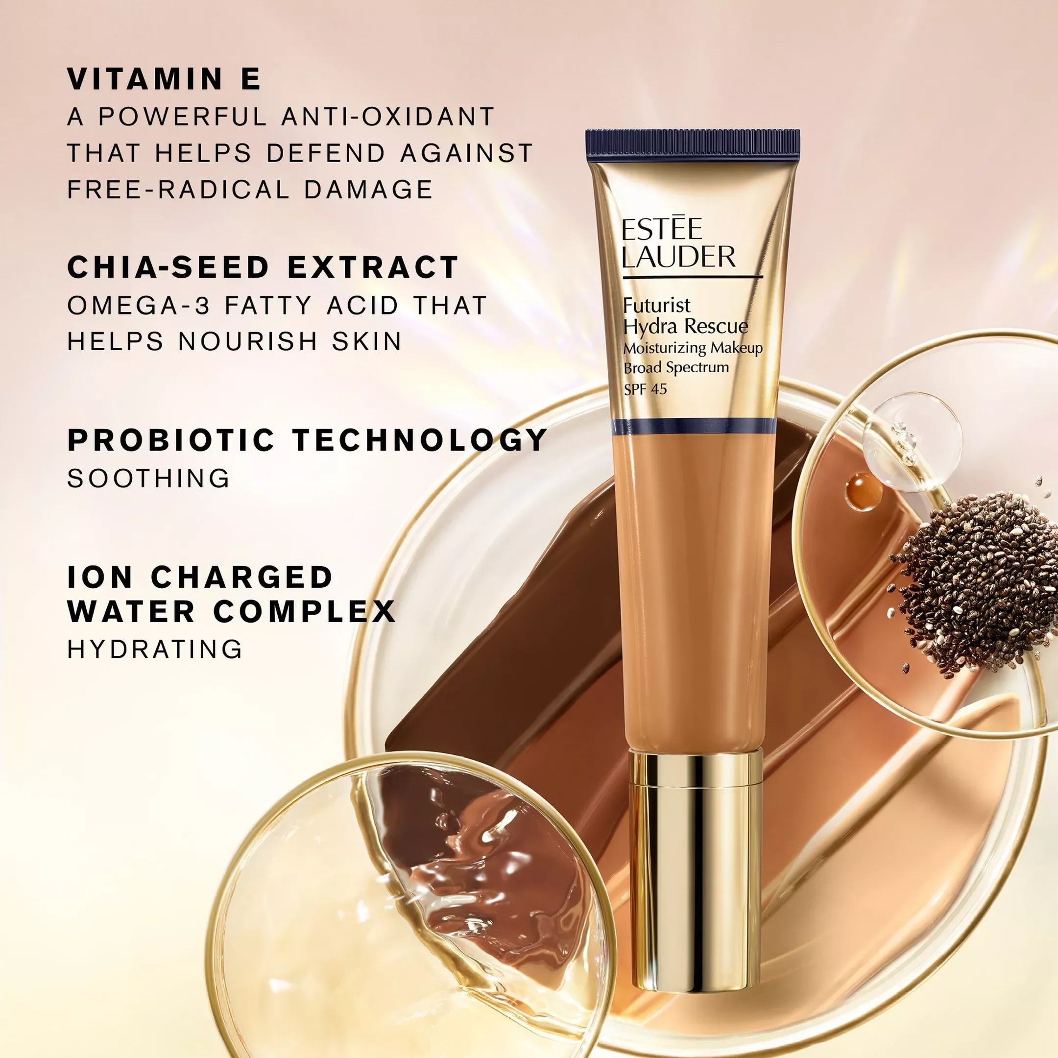 Estée Lauder Futurist Hydra Rescue Moisturizing SPF 45 Foundation - Bronze - Image 5