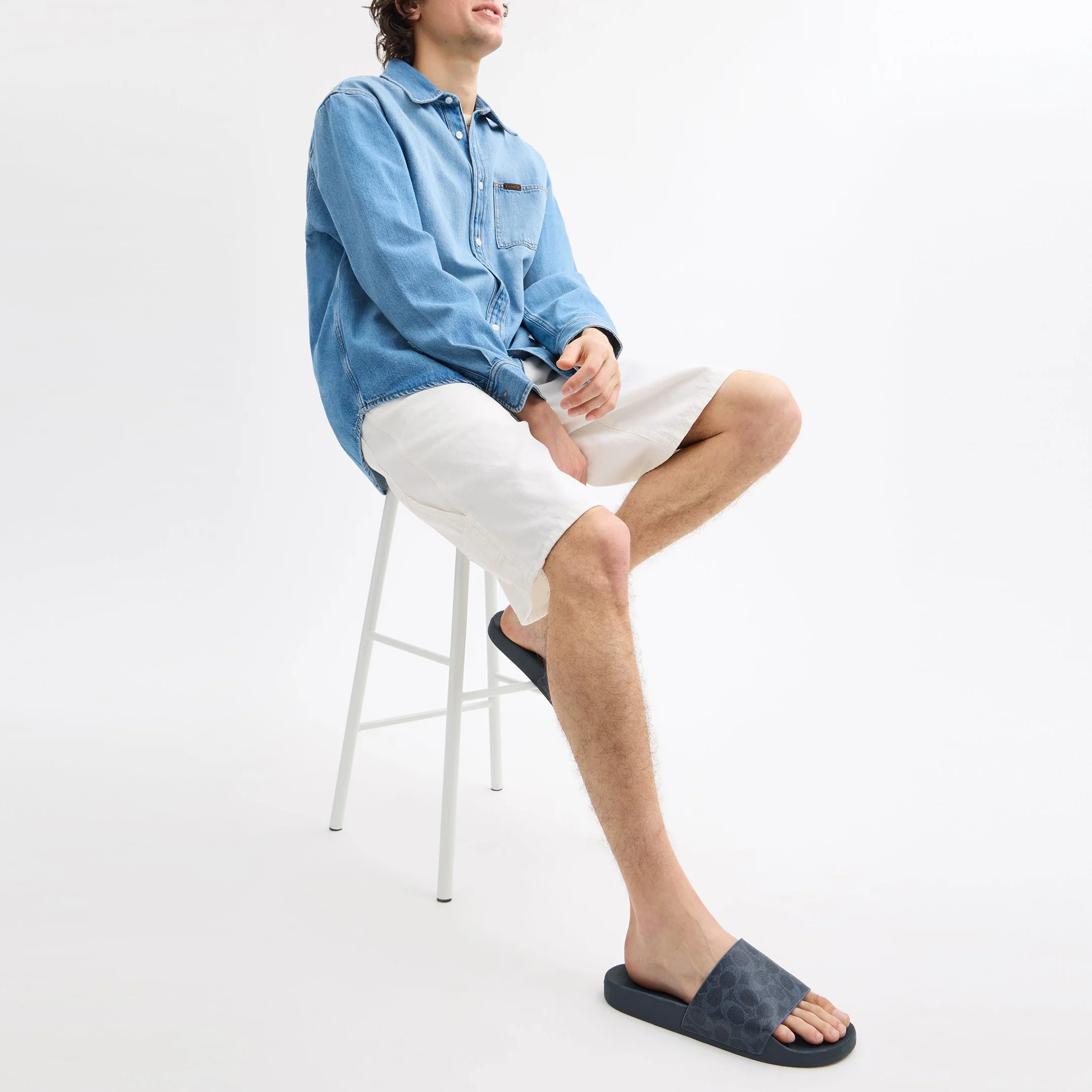 Coach Men's Signature Coated Canvas Pool Slide Sandals - Image 5