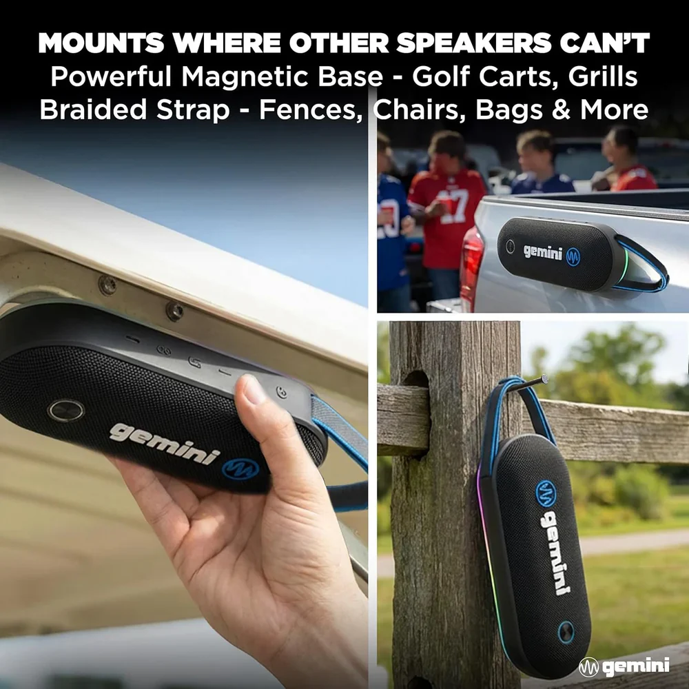 Gemini BEATGRIP PRO Magnetic Bluetooth Speaker with RGB Lights - Image 3