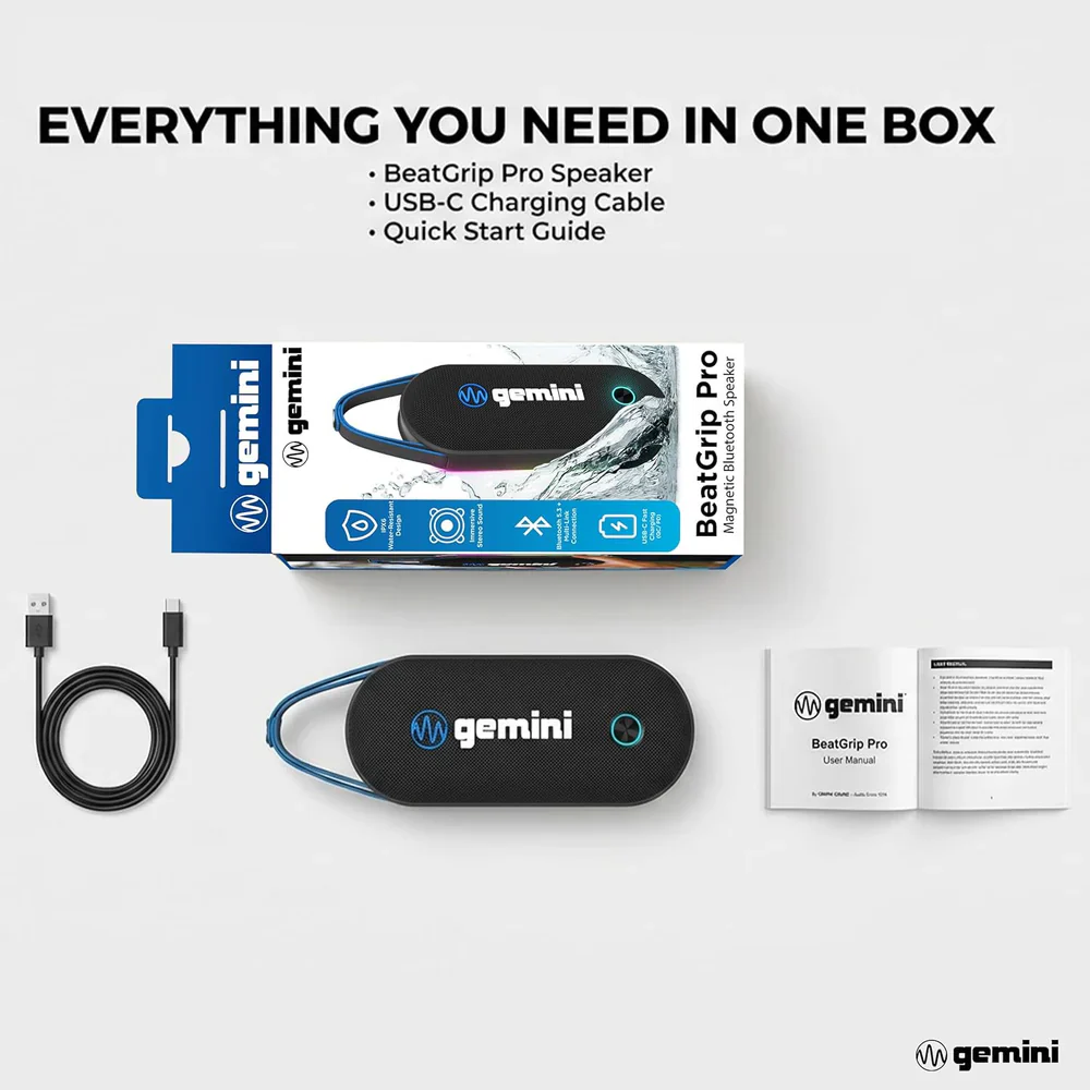 Gemini BEATGRIP PRO Magnetic Bluetooth Speaker with RGB Lights - Image 7