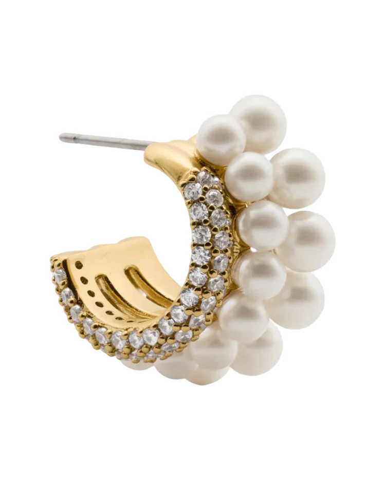 Kate Spade Girlie Pearlie Stacked Huggie Earrings - Image 2