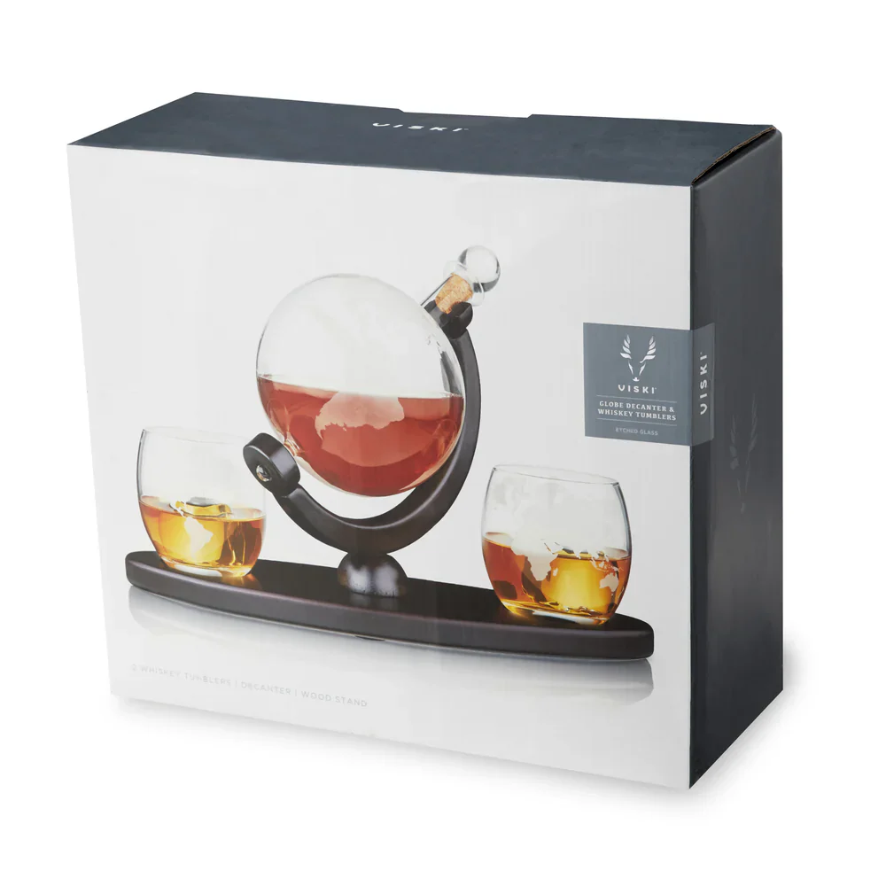 Viski Globe Decanter & Whiskey Tumbler Set - 3 pk - Image 2