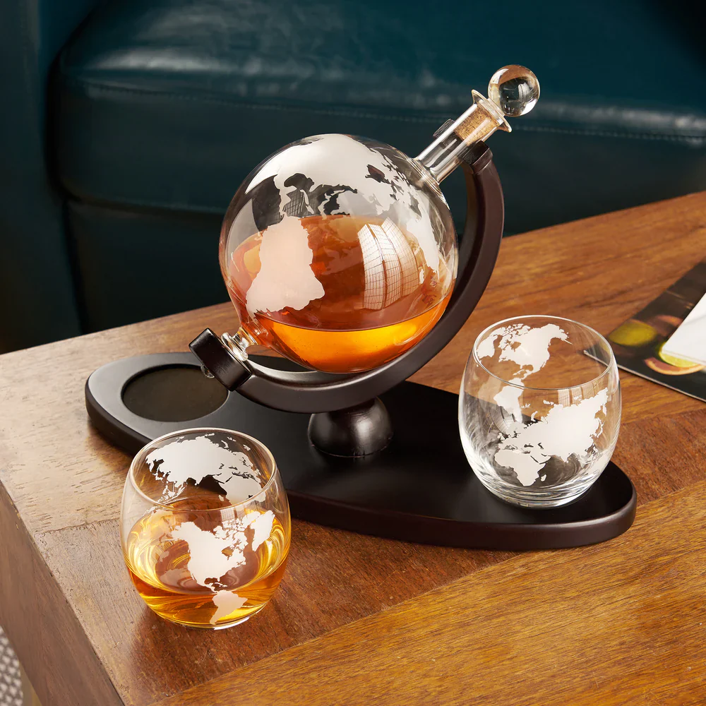 Viski Globe Decanter & Whiskey Tumbler Set - 3 pk - Image 6
