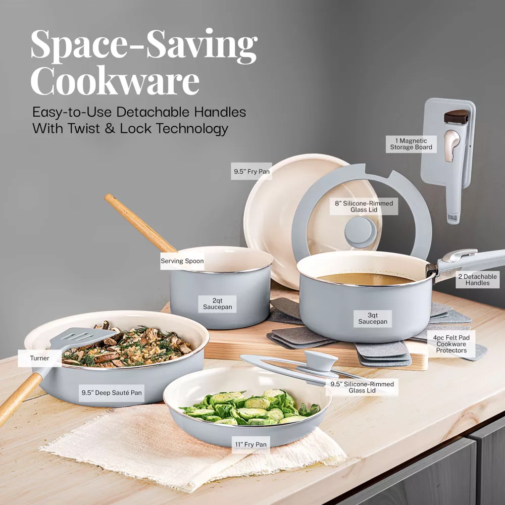 Gotham Steel 18-Piece Detachable Handle Cookware - Image 5
