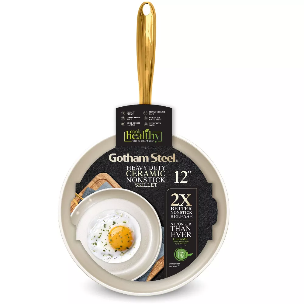 Gotham Steel Natural Collection 12" Heavy Duty Ceramic Non-Stick Pan - Image 2