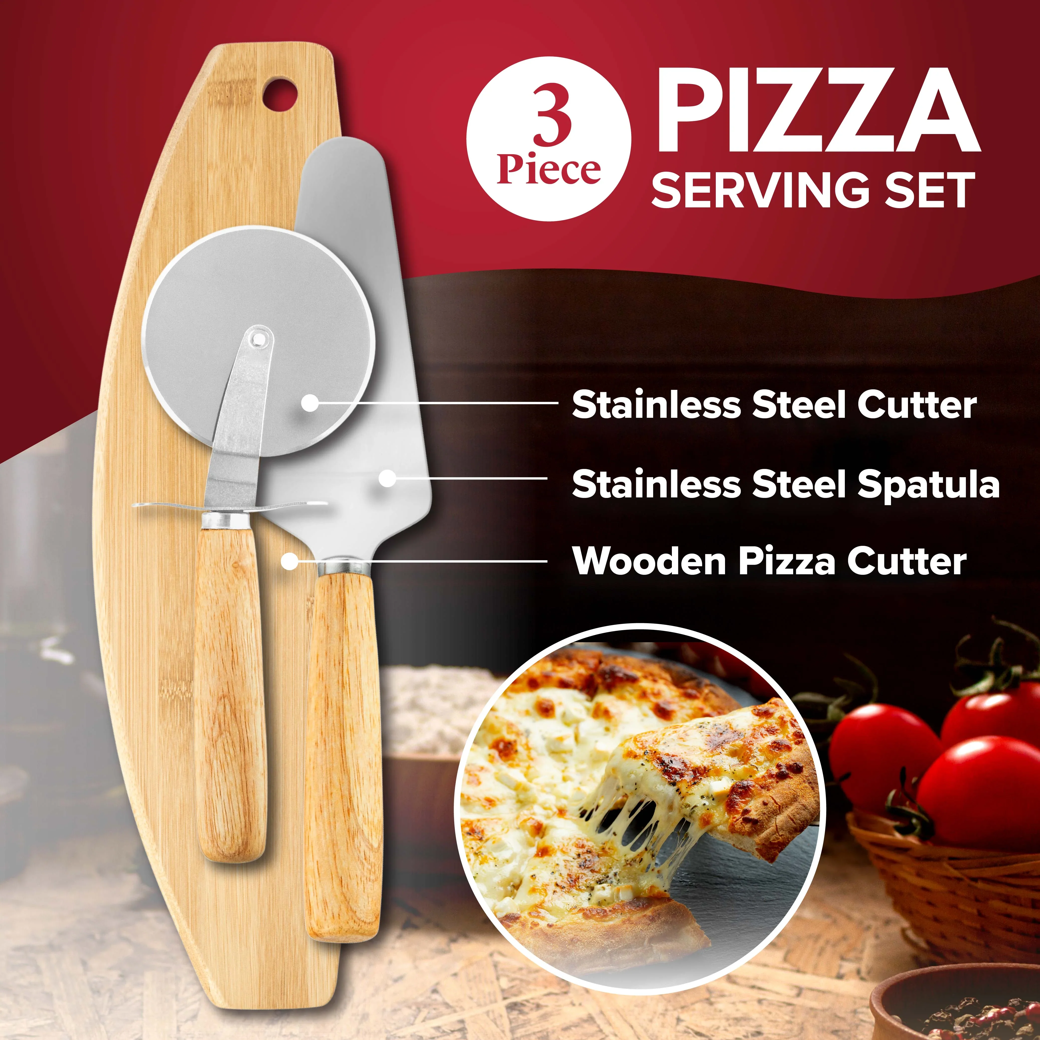 GraniteStone Piezano Pizza Over 3-Piece Serving Set - Image 2