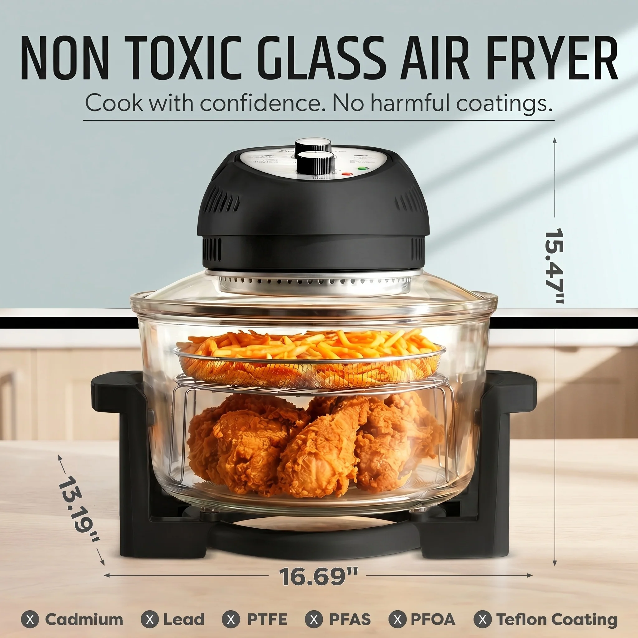 Granitestone Air Fryer & Countertop Oven - 16 QT - Image 4