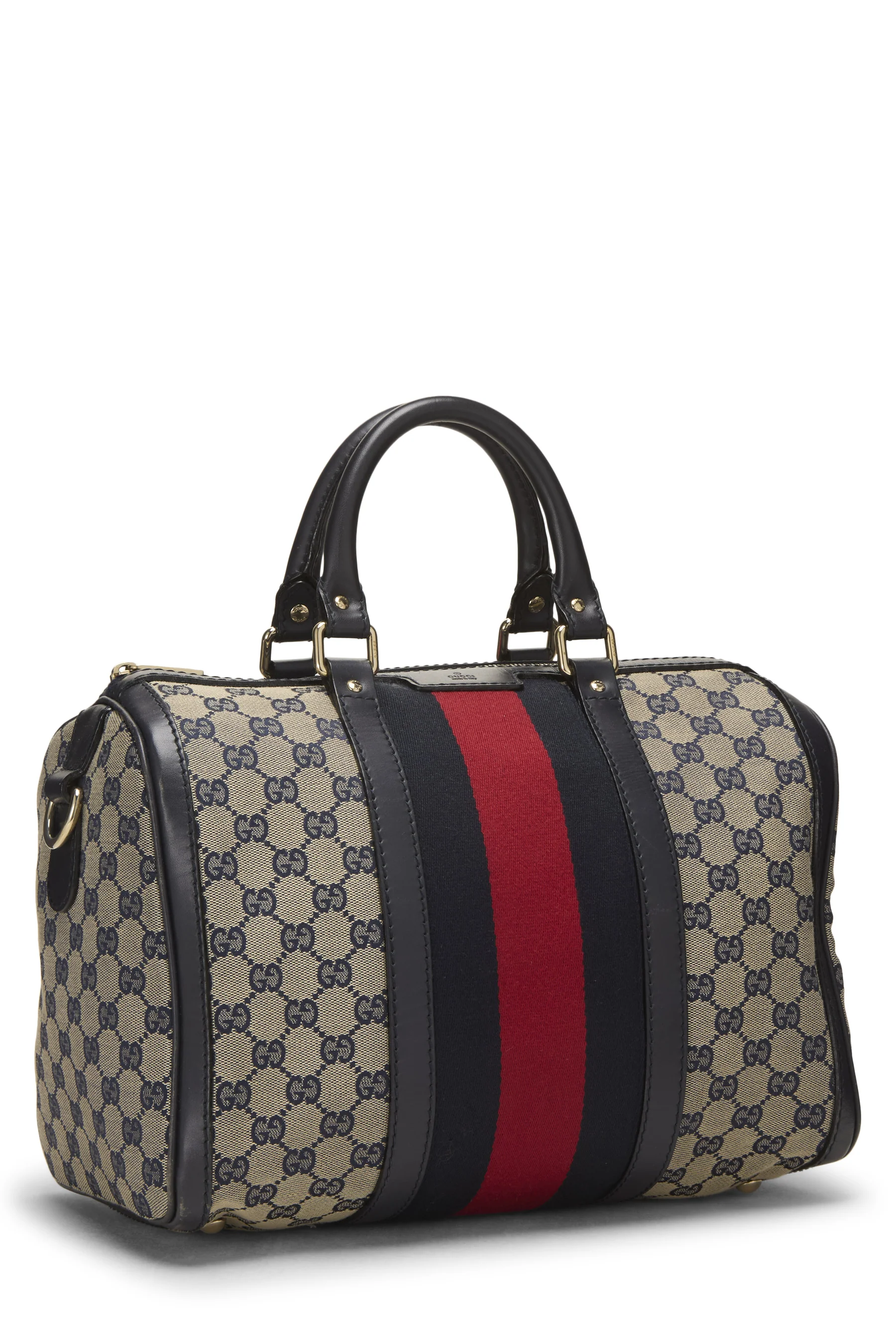 Gucci GG Canvas Vintage Web Boston Shoulder Handbag - Image 2